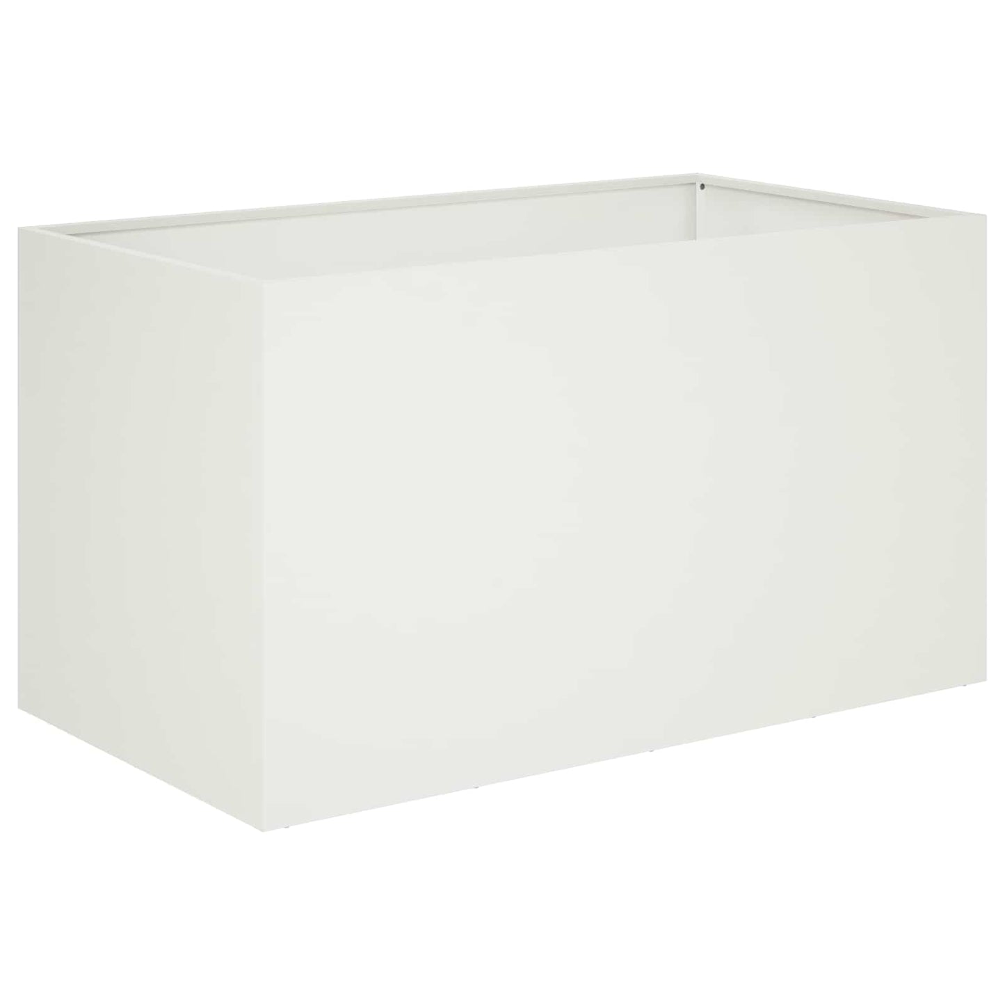 vidaXL Γλάστρα Κήπου Λευκό 100 x 50 x 50 cm Ψυχρής έλασης χάλυβας