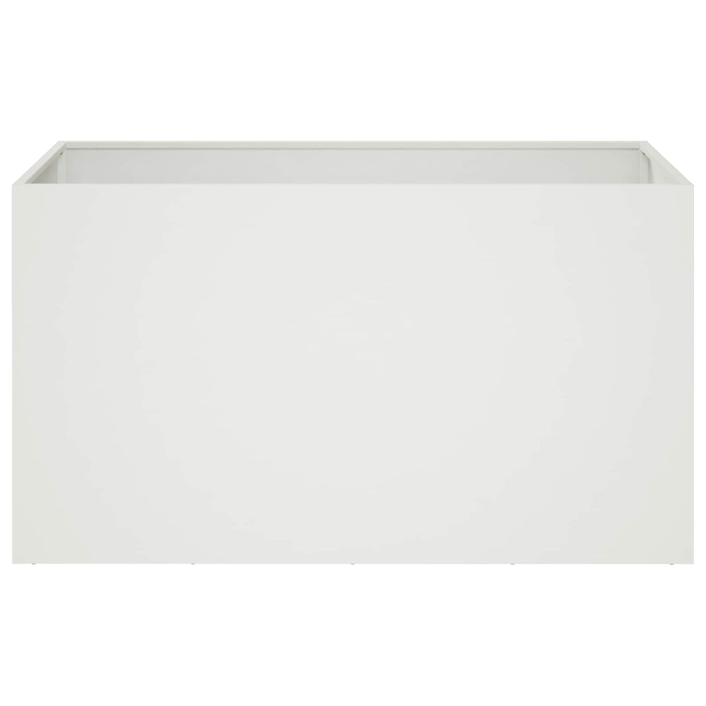 vidaXL Γλάστρα Κήπου Λευκό 100 x 50 x 50 cm Ψυχρής έλασης χάλυβας