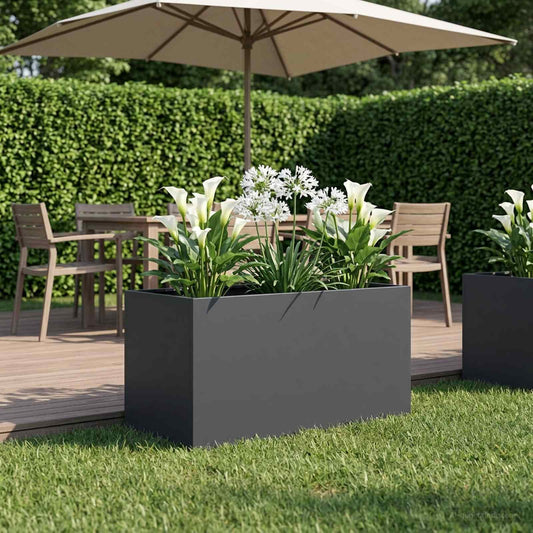 vidaXL Γλάστρα Κήπου Ανθρακί 100 x 50 x 50 cm Ψυχρής έλασης χάλυβας