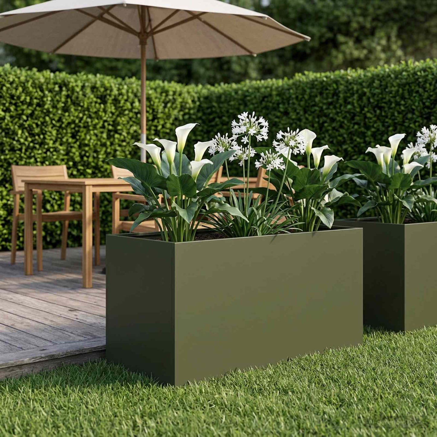 vidaXL Γλάστρα Κήπου Λαδί 100 x 50 x 50 cm Ψυχρής έλασης χάλυβας