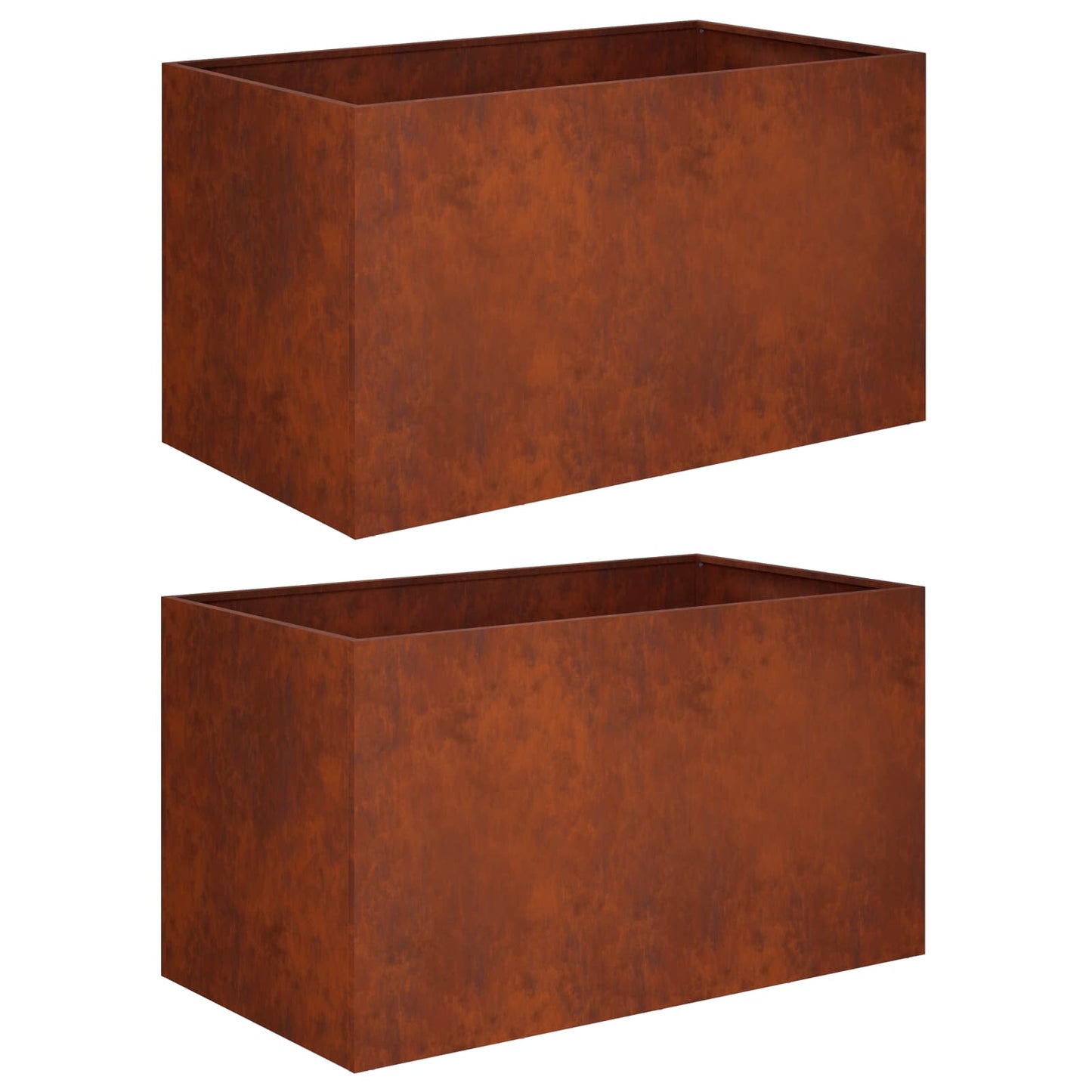 vidaXL Γλάστρα Κήπου 2 τμχ. Σκ rusty 100 x 50 x 50 cm