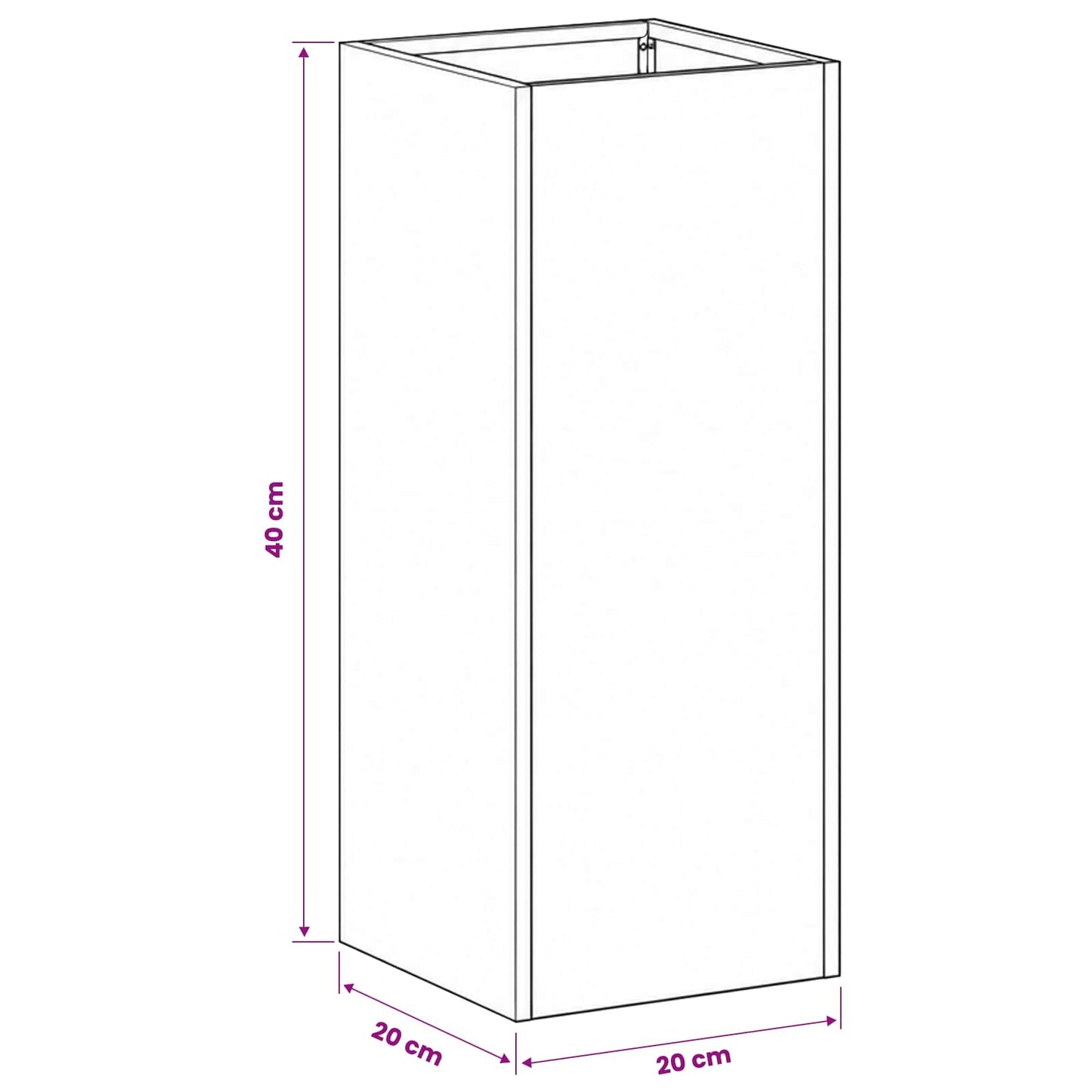 vidaXL Γλάστρα Κήπου Ανθρακί 20 x 20 x 40 εκ. Ψυχρής έλασης χάλυβας