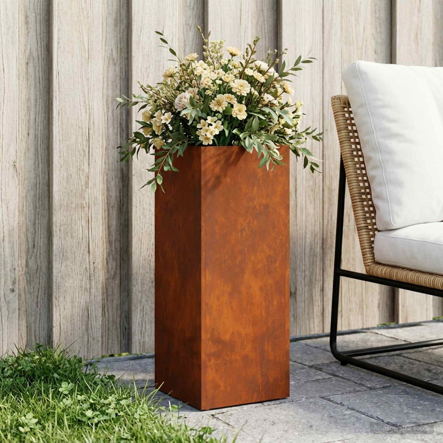 vidaXL Γλάστρα Κήπου Σκ rusty 20 x 20 x 50 εκ.