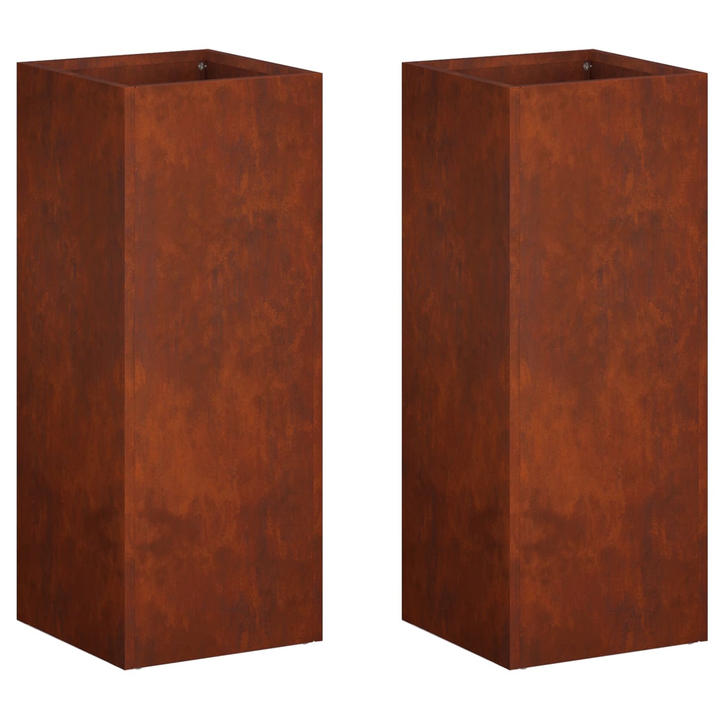 vidaXL Γλάστρα Κήπου 2 τμχ. Σκ rusty 20 x 20 x 50 εκ.