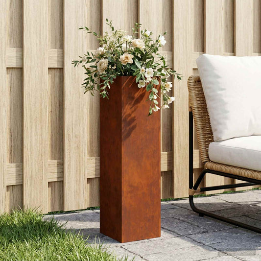 vidaXL Γλάστρα Κήπου Σκ rusty 20 x 20 x 75 εκ.