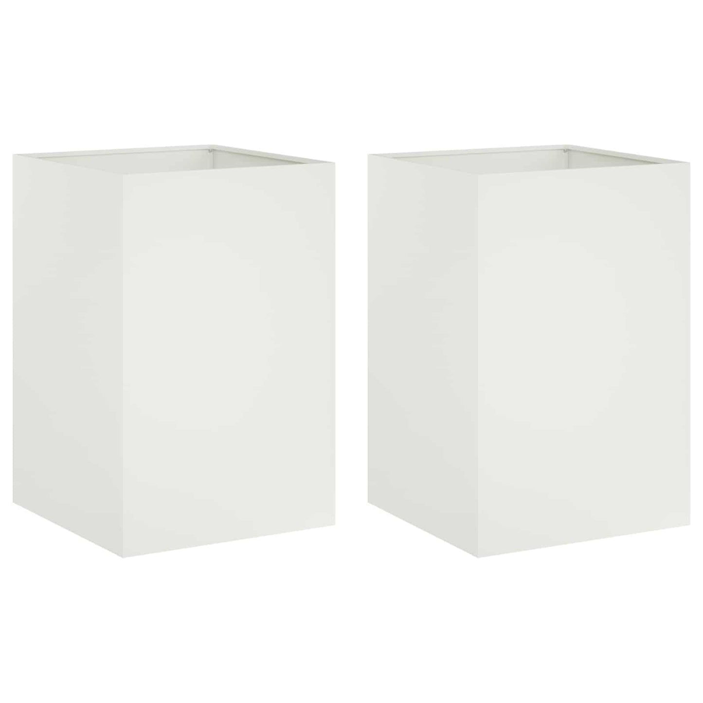 vidaXL Γλάστρα Κήπου 2 τμχ. Λευκό 40 x 40 x 75 cm