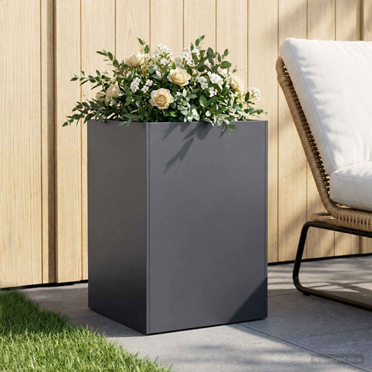 vidaXL Γλάστρα Κήπου Ανθρακί 50 x 50 x 75 cm Ψυχρής έλασης χάλυβας