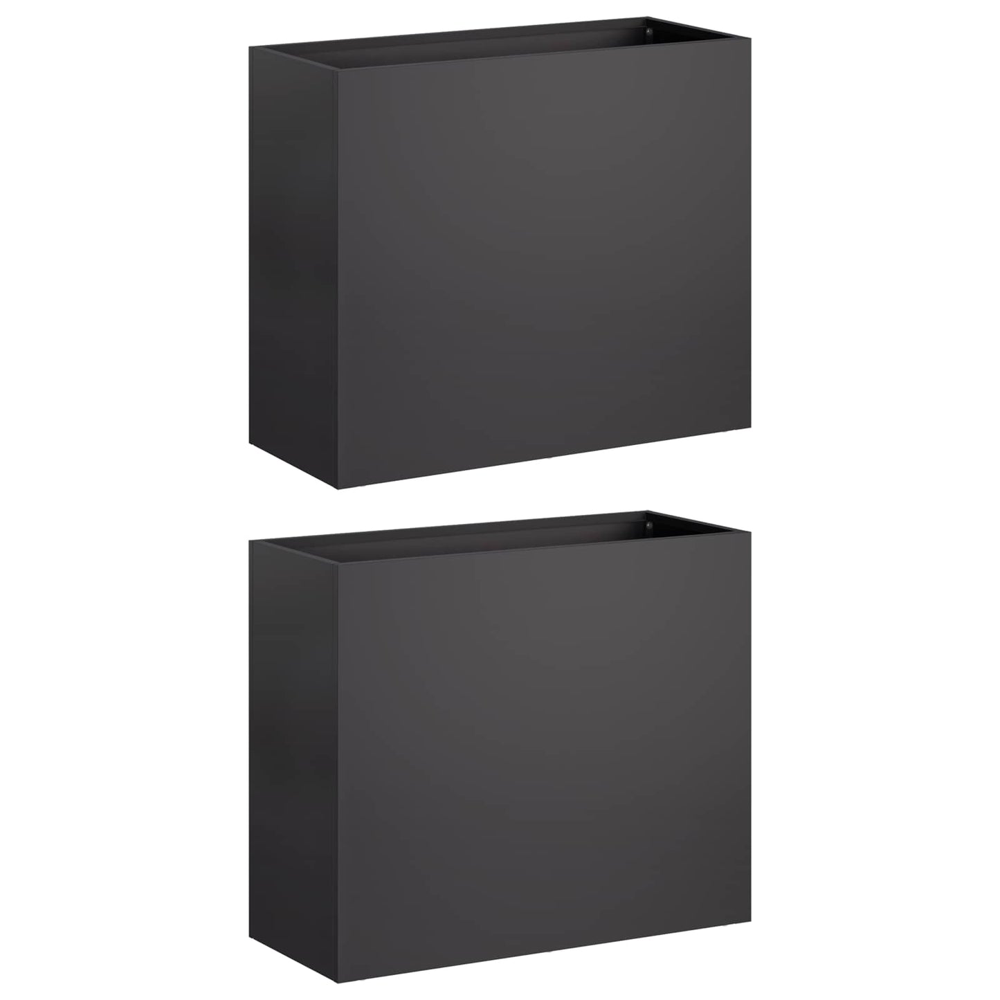 vidaXL Γλάστρα Κήπου 2 τμχ. Μαύρο 50 x 20 x 40 εκ.