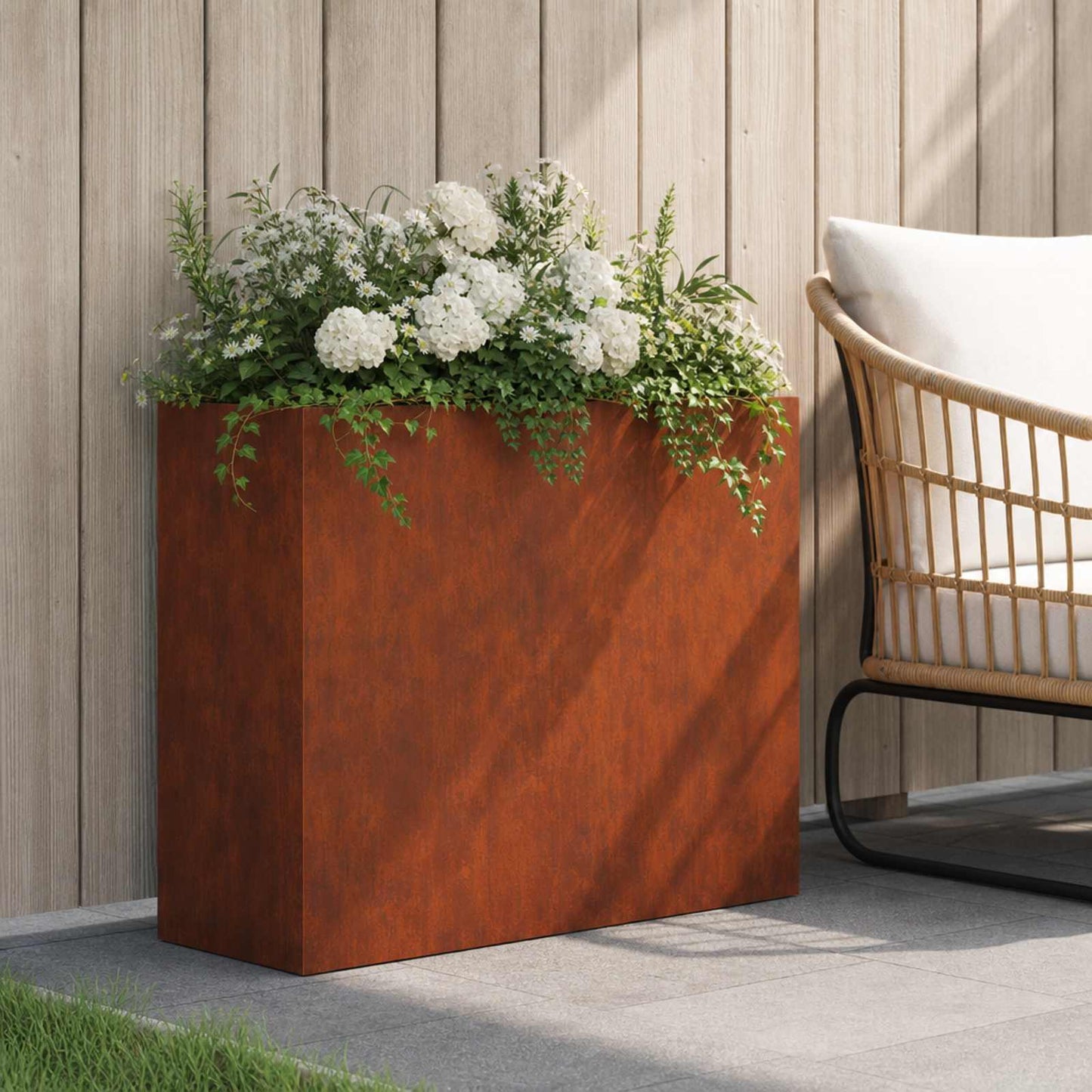 vidaXL Γλάστρα Κήπου Σκ rusty 50 x 20 x 40 εκ.