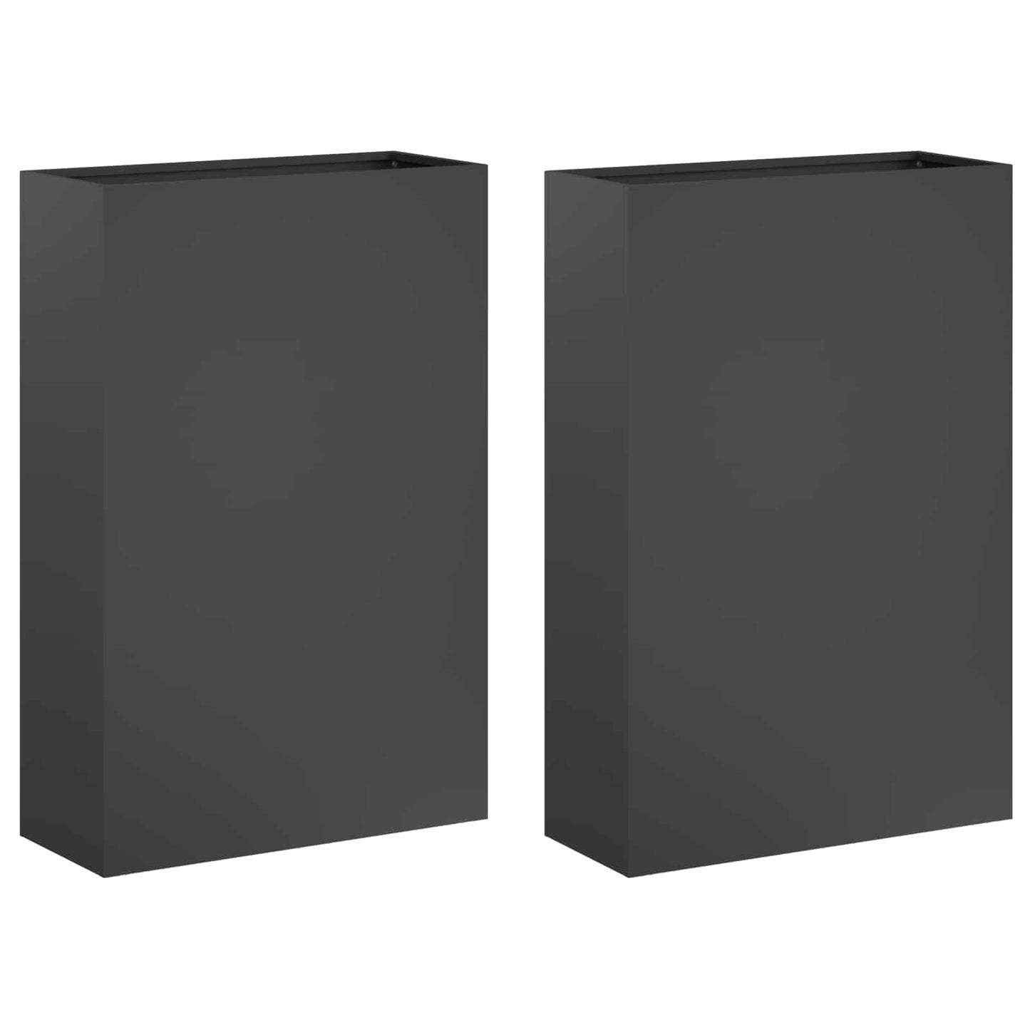 vidaXL Γλάστρα Κήπου 2 τμχ. Ανθρακί 50 x 20 x 75 εκ.