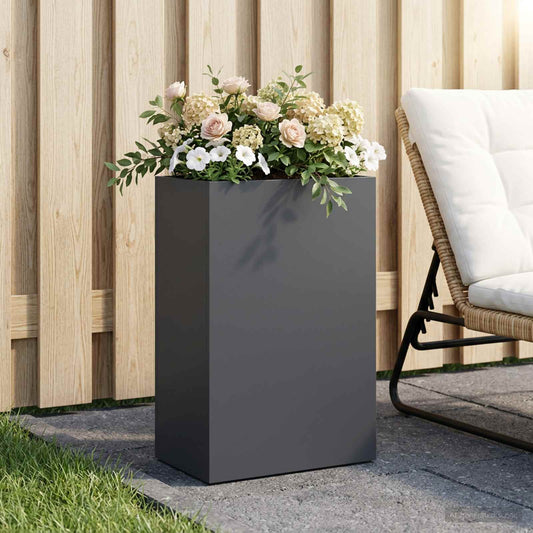 vidaXL Γλάστρα Κήπου Ανθρακί 40 x 30 x 75 cm Ψυχρής έλασης χάλυβας