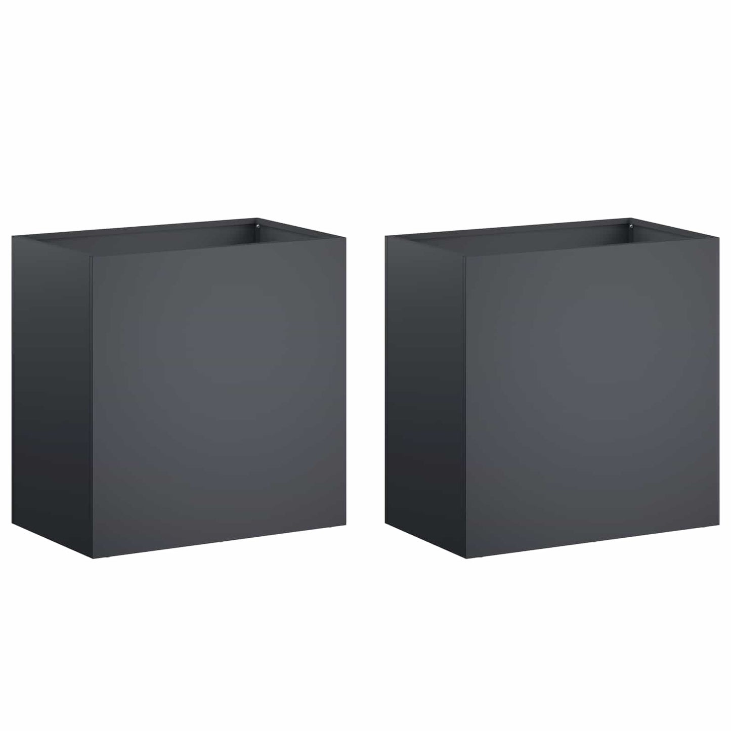 vidaXL Γλάστρα Κήπου 2 τμχ. Ανθρακί 50 x 30 x 40 εκ.