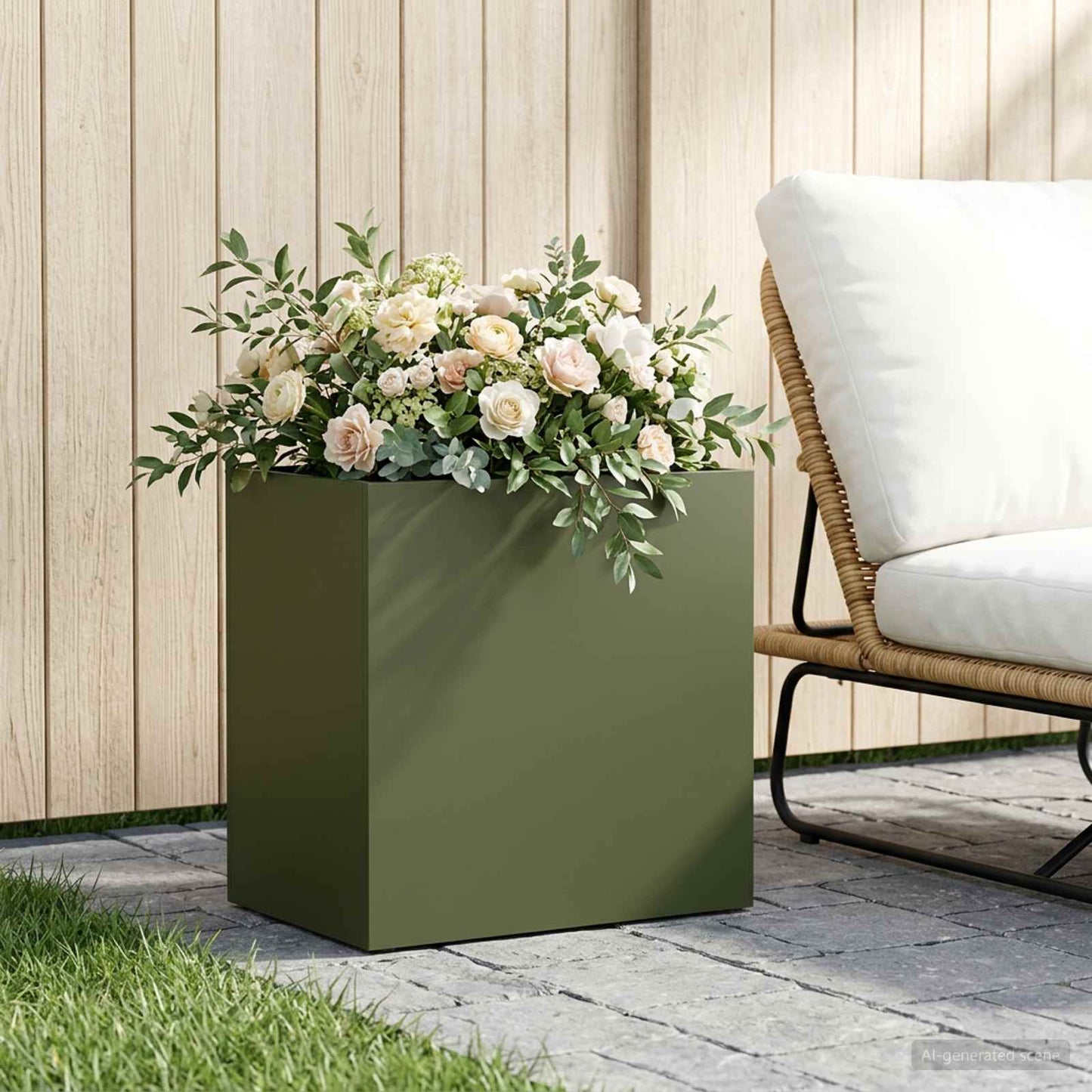 vidaXL Γλάστρα Κήπου Λαδί 50 x 30 x 40 εκ. Ψυχρής έλασης χάλυβας