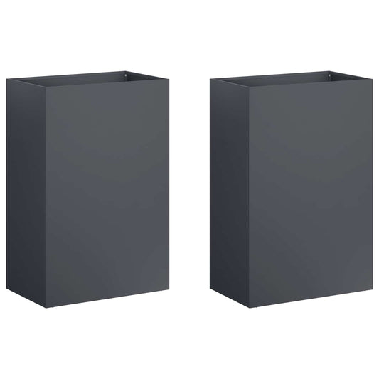 vidaXL Γλάστρα Κήπου 2 τμχ. Ανθρακί 50 x 30 x 75 εκ