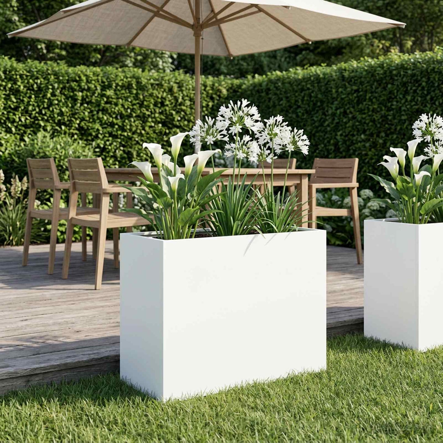 vidaXL Γλάστρα Κήπου Λευκό 60 x 30 x 40 εκ. Ψυχρής έλασης χάλυβας