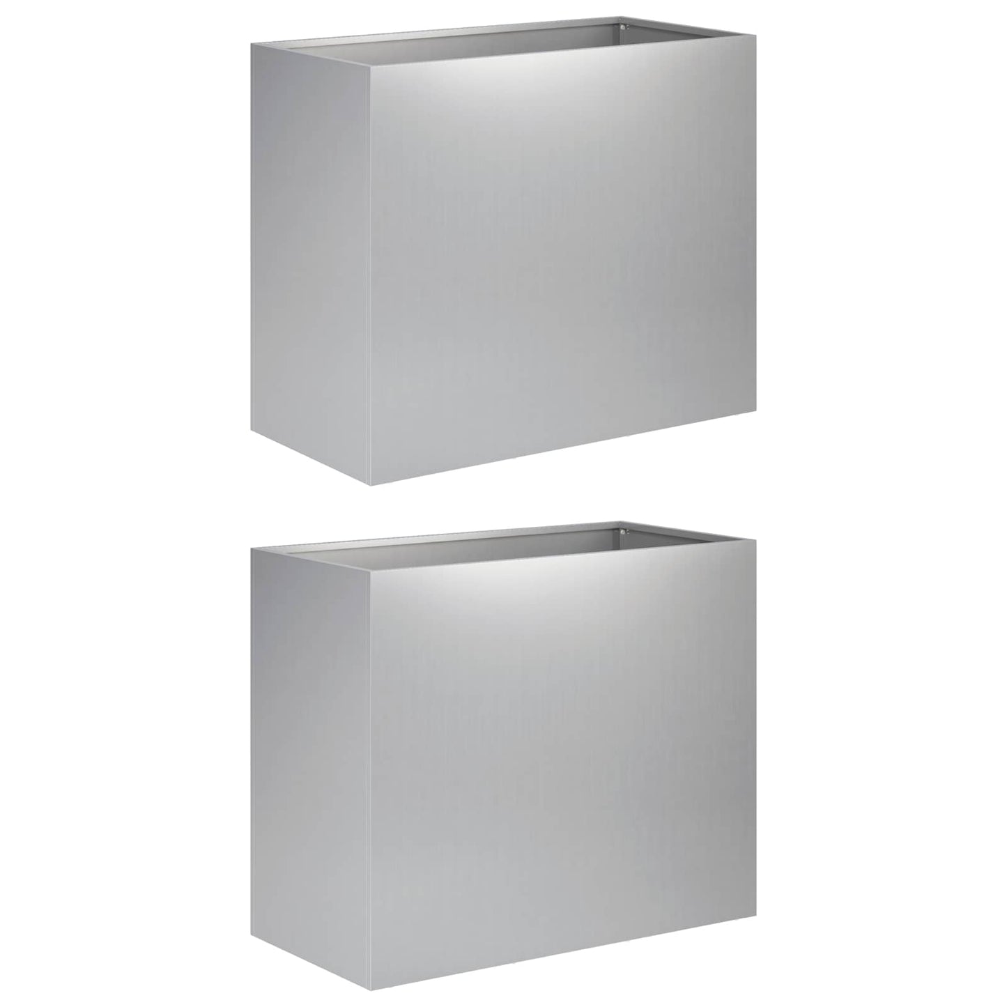 vidaXL Γλάστρα Κήπου 2 τμχ. Ασημί 60 x 30 x 40 εκ.