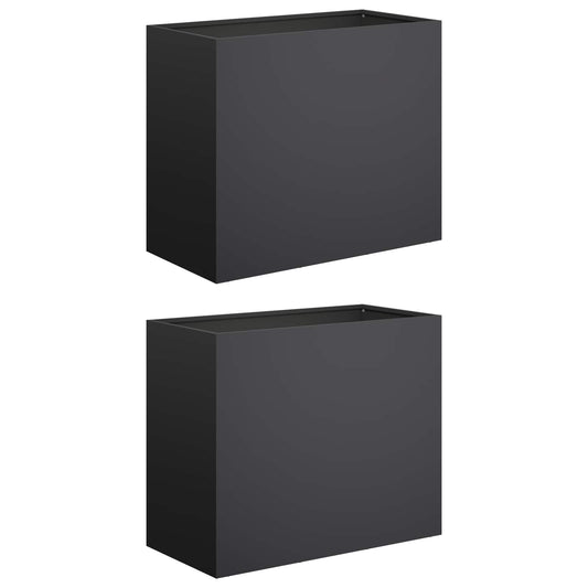 vidaXL Γλάστρα Κήπου 2 τμχ. Μαύρο 60 x 30 x 50 εκ.