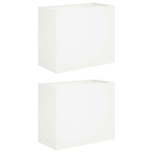 vidaXL Γλάστρα Κήπου 2 τμχ. Λευκό 60 x 30 x 50 εκ.
