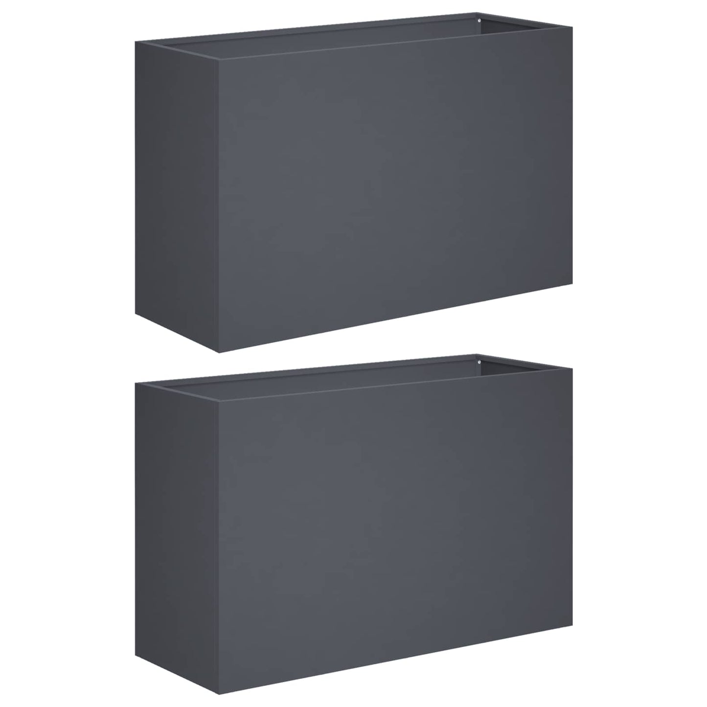 vidaXL Γλάστρα Κήπου 2 τμχ. Ανθρακί 80 x 30 x 40 εκ