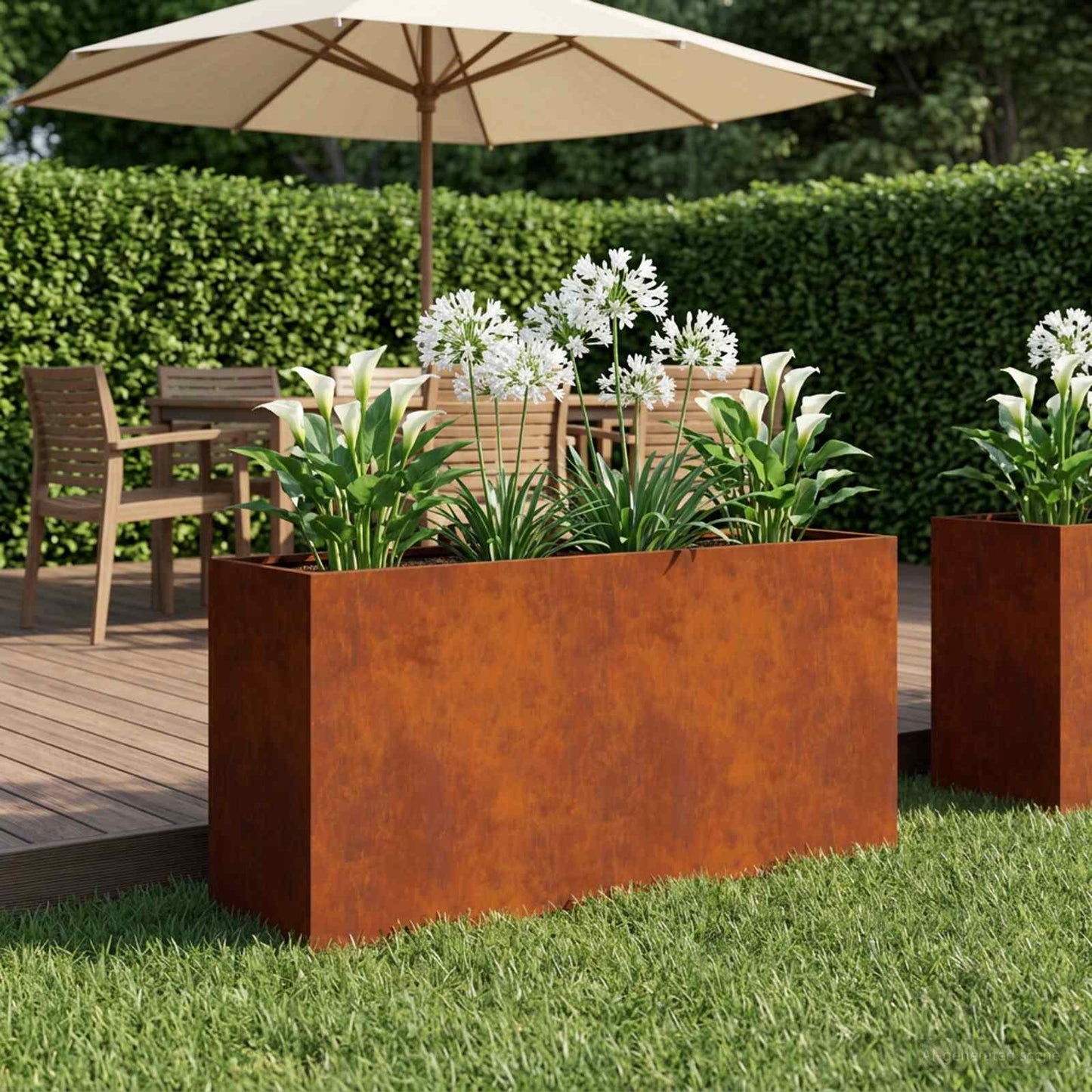 vidaXL Γλάστρα Κήπου Σκ rusty 100 x 30 x 40 εκ