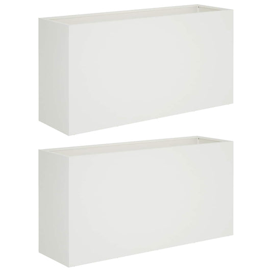 vidaXL Γλάστρα Κήπου 2 τμχ. Λευκό 100 x 30 x 50 cm
