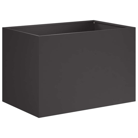 vidaXL Γλάστρα Κήπου Μαύρο 50 x 40 x 40 εκ. Ψυχρής έλασης χάλυβας