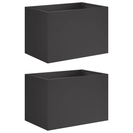 vidaXL Γλάστρα Κήπου 2 τμχ. Μαύρο 50 x 40 x 40 εκ.