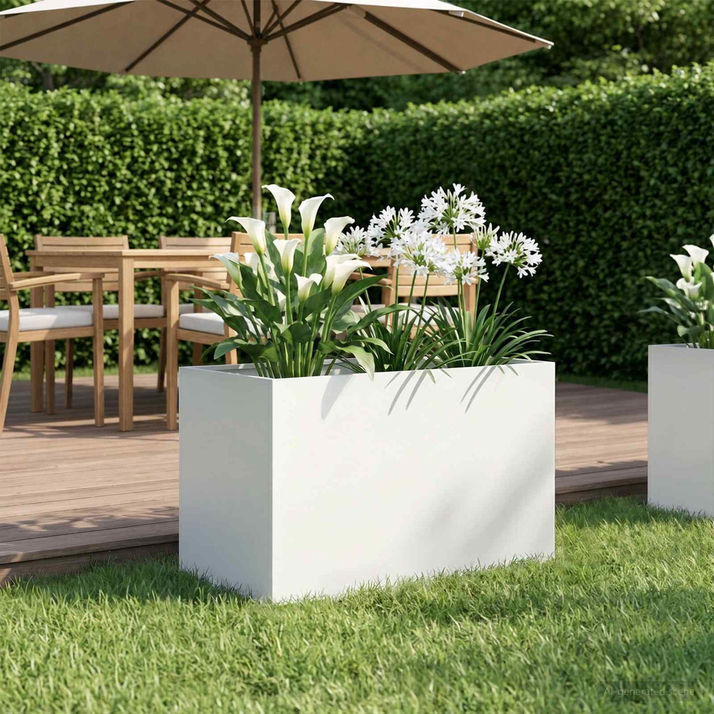 vidaXL Γλάστρα Κήπου Λευκό 50 x 40 x 40 εκ. Ψυχρής έλασης χάλυβας