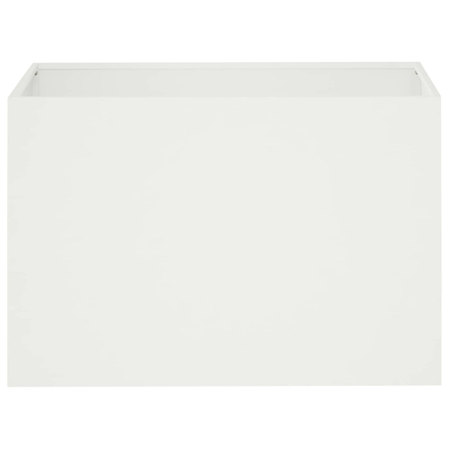 vidaXL Γλάστρα Κήπου Λευκό 50 x 40 x 40 εκ. Ψυχρής έλασης χάλυβας