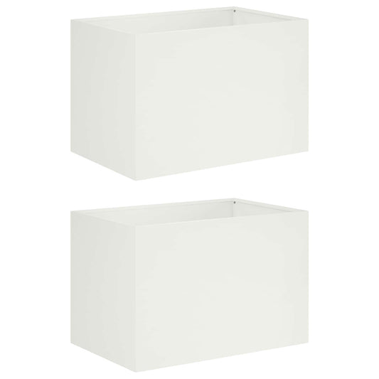 vidaXL Γλάστρα Κήπου 2 τμχ. Λευκό 50 x 40 x 40 εκ.