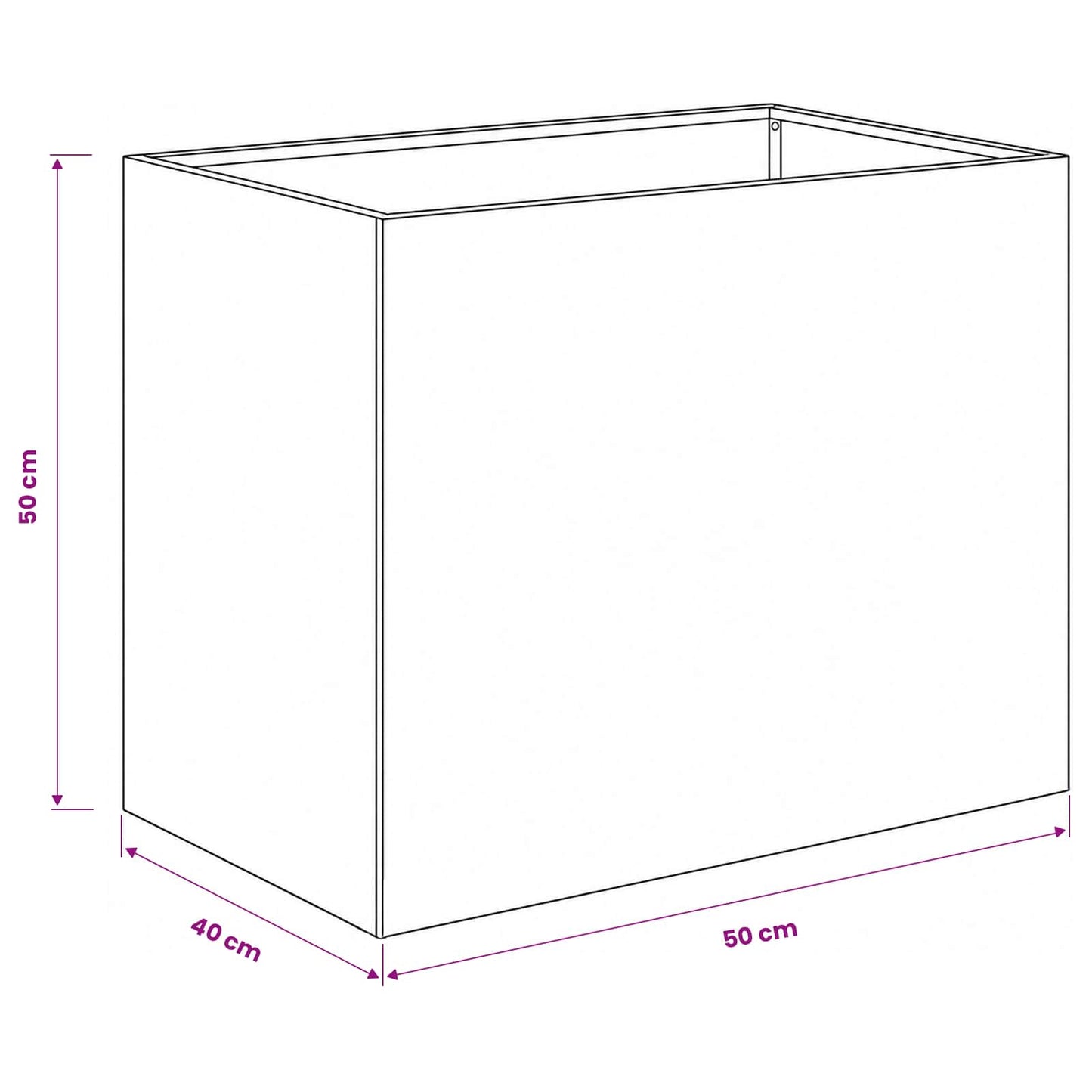 vidaXL Γλάστρα Κήπου Ανθρακί 50 x 40 x 50 εκ Ψυχρής έλασης χάλυβας