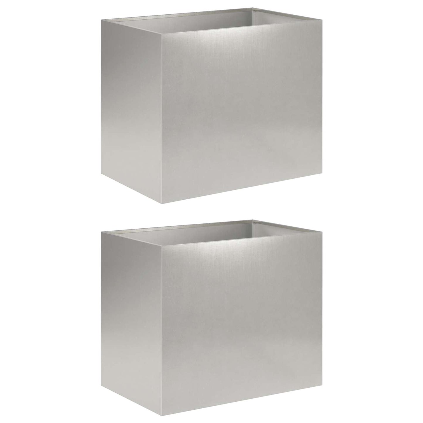 vidaXL Γλάστρα Κήπου 2 τμχ. Ασημί 50 x 40 x 50 εκ Ανοξείδωτο Ατσάλι