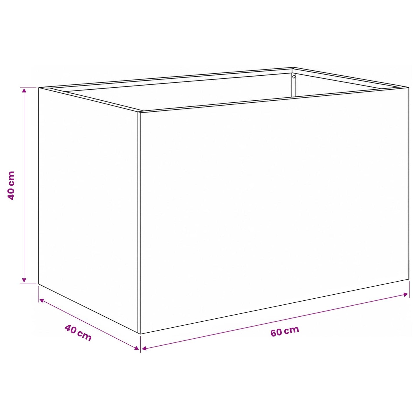 vidaXL Γλάστρα Κήπου 2 τμχ. Ανθρακί 60 x 40 x 40 εκ.