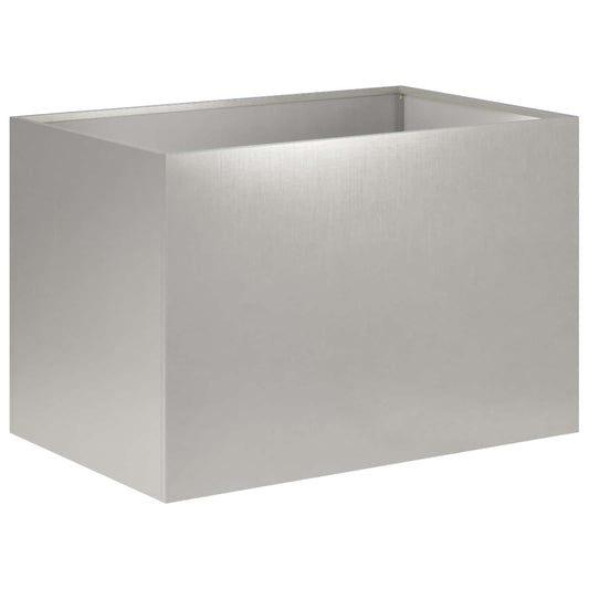 vidaXL Γλάστρα Κήπου Ασημί 60 x 40 x 40 εκ. Ανοξείδωτο Ατσάλι