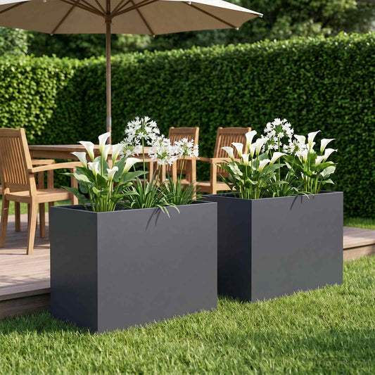 vidaXL Γλάστρα Κήπου 2 τμχ. Ανθρακί 60 x 40 x 50 cm
