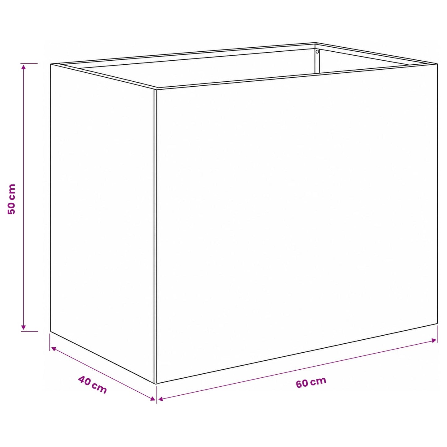 vidaXL Γλάστρα Κήπου 2 τμχ. Ασημί 60 x 40 x 50 cm Ανοξείδωτο Ατσάλι