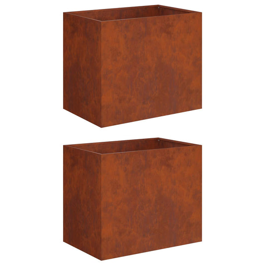 vidaXL Γλάστρα Κήπου 2 τμχ. Σκ rusty 60 x 40 x 50 cm