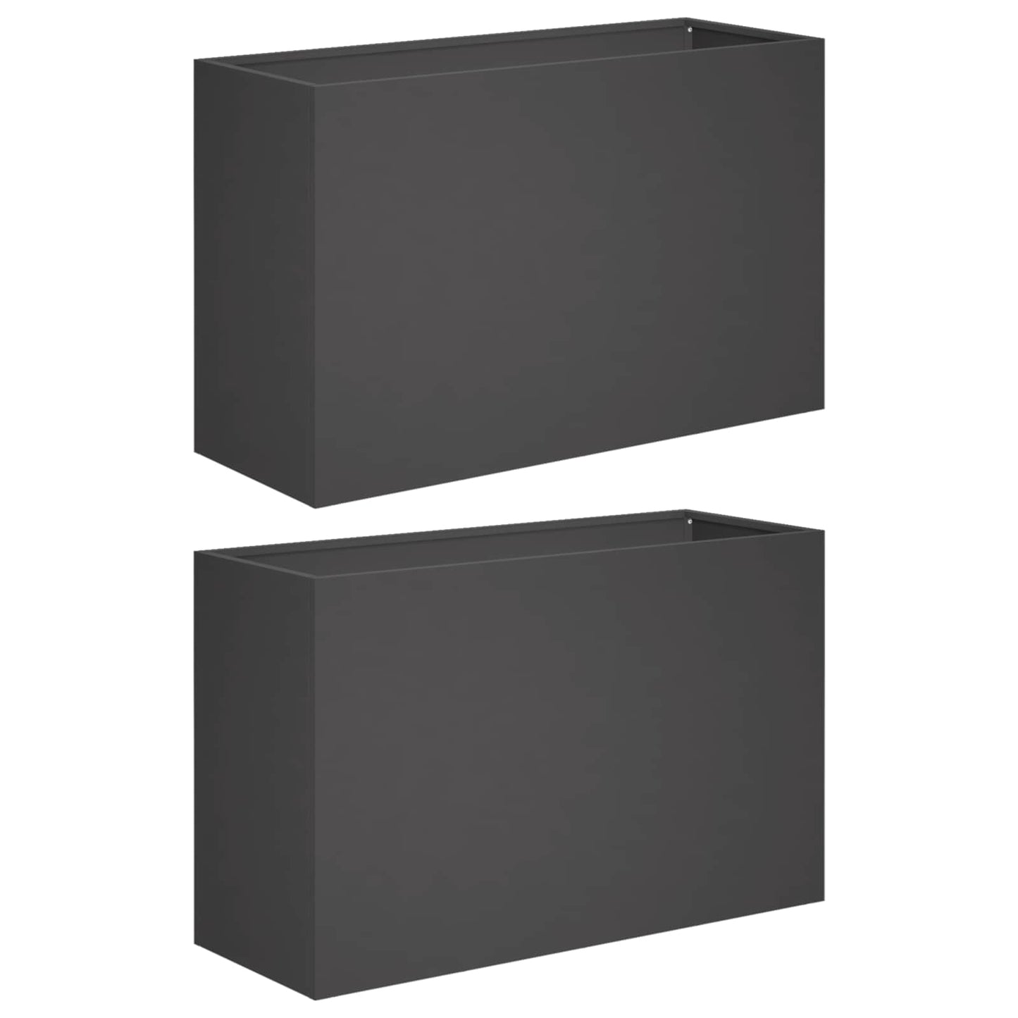 vidaXL Γλάστρα Κήπου 2 τμχ. Μαύρο 80 x 40 x 50 cm