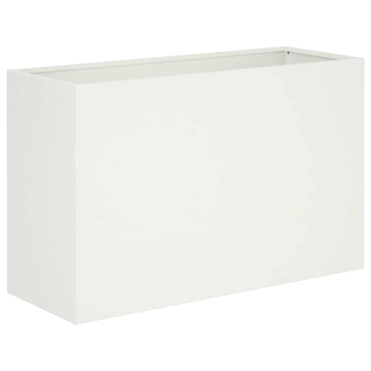 vidaXL Γλάστρα Κήπου Λευκό 80 x 40 x 50 cm Ψυχρής έλασης χάλυβας