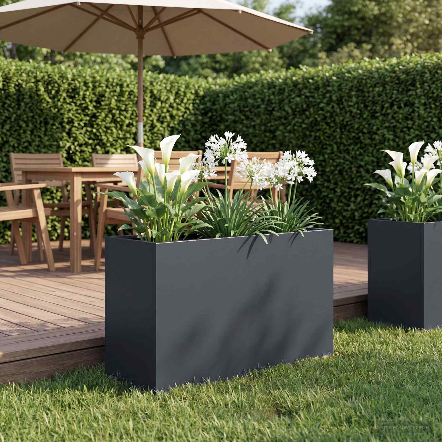 vidaXL Γλάστρα Κήπου Ανθρακί 80 x 40 x 50 cm Ψυχρής έλασης χάλυβας