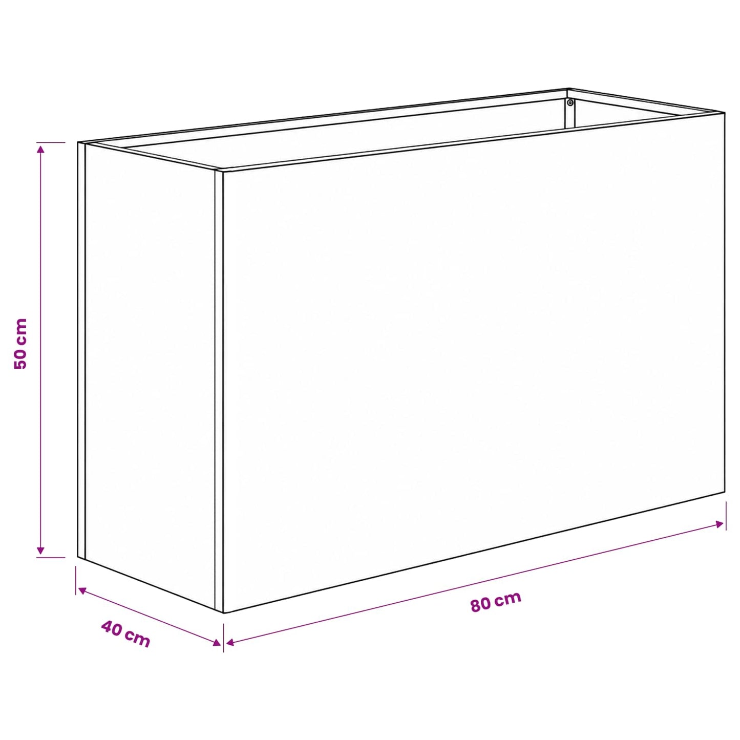 vidaXL Γλάστρα Κήπου Ανθρακί 80 x 40 x 50 cm Ψυχρής έλασης χάλυβας
