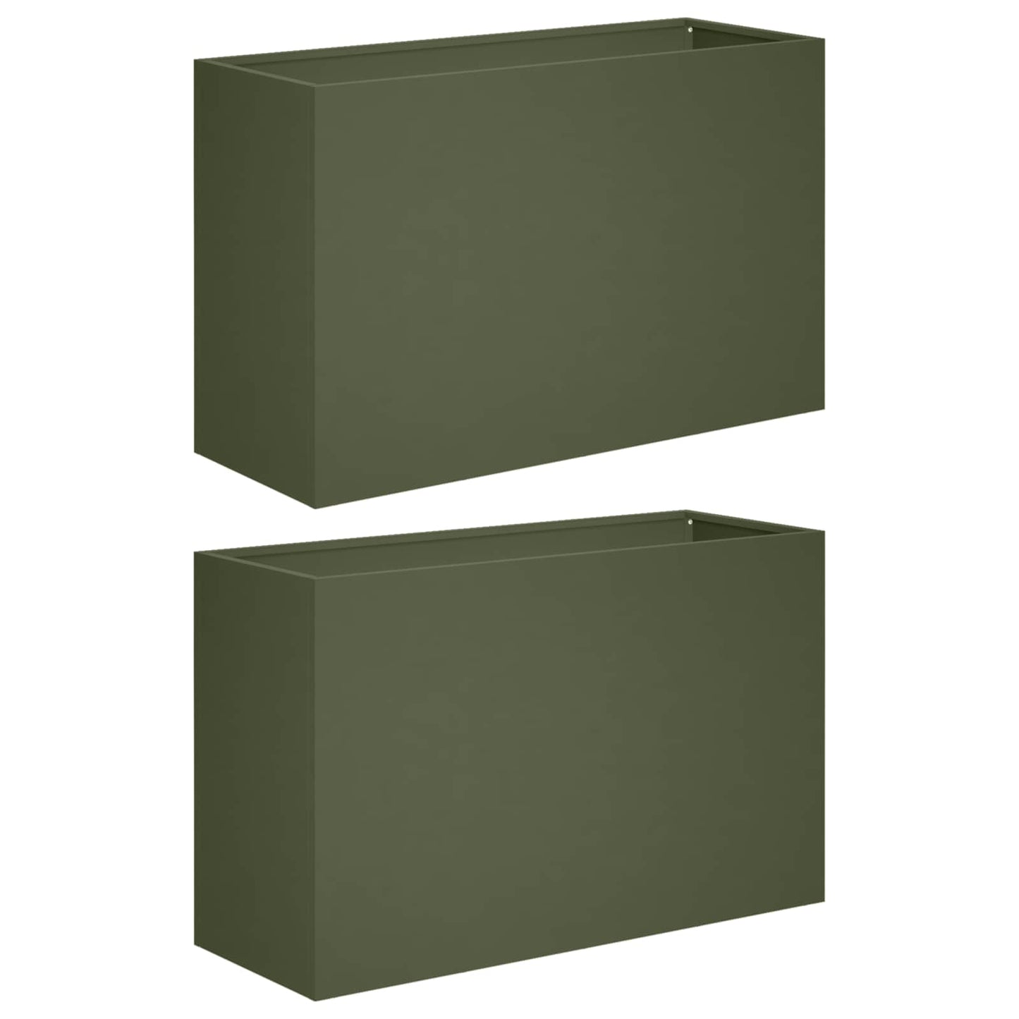 vidaXL Γλάστρα Κήπου 2 τμχ. Λαδί 80 x 40 x 50 cm Ψυχρής έλασης χάλυβας