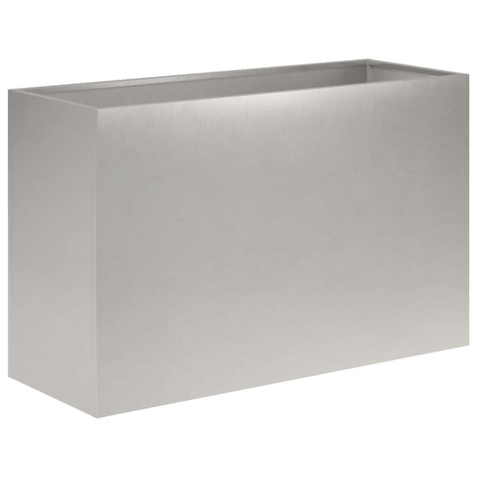 vidaXL Γλάστρα Κήπου Ασημί 80 x 40 x 50 cm Ανοξείδωτο Ατσάλι