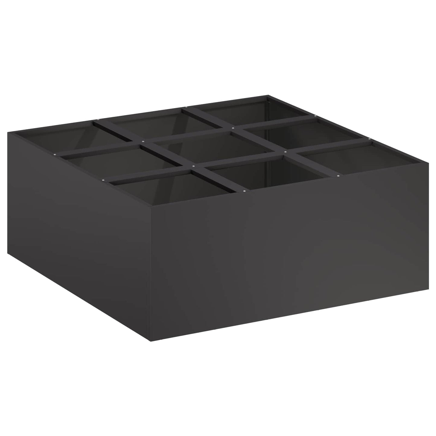 vidaXL Γλάστρα Κήπου Μαύρο 100 x 100 x 20 cm Ψυχρής έλασης χάλυβας