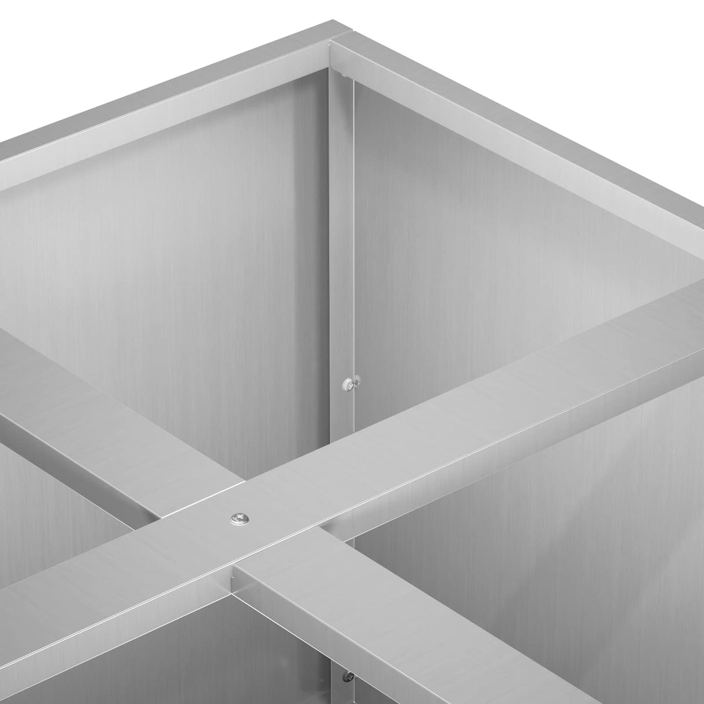 vidaXL Γλάστρα Κήπου Ασημί 100 x 100 x 20 cm Γαλβανισμένος Χάλυβας