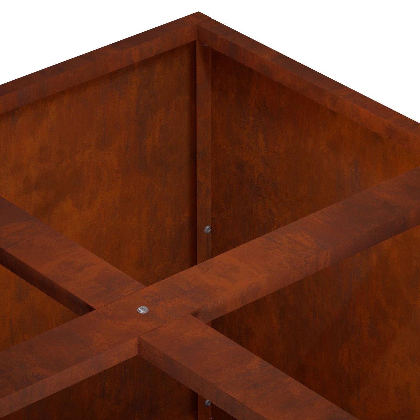vidaXL Γλάστρα Κήπου Σκ rusty 100 x 100 x 20 cm