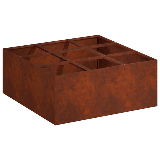 vidaXL Γλάστρα Κήπου Σκ rusty 100 x 100 x 20 cm