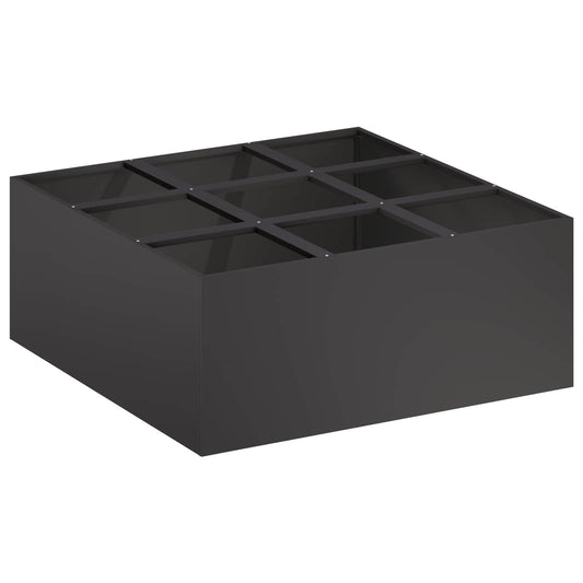 vidaXL Γλάστρα Κήπου Μαύρο 100 x 100 x 30 cm Ψυχρής έλασης χάλυβας