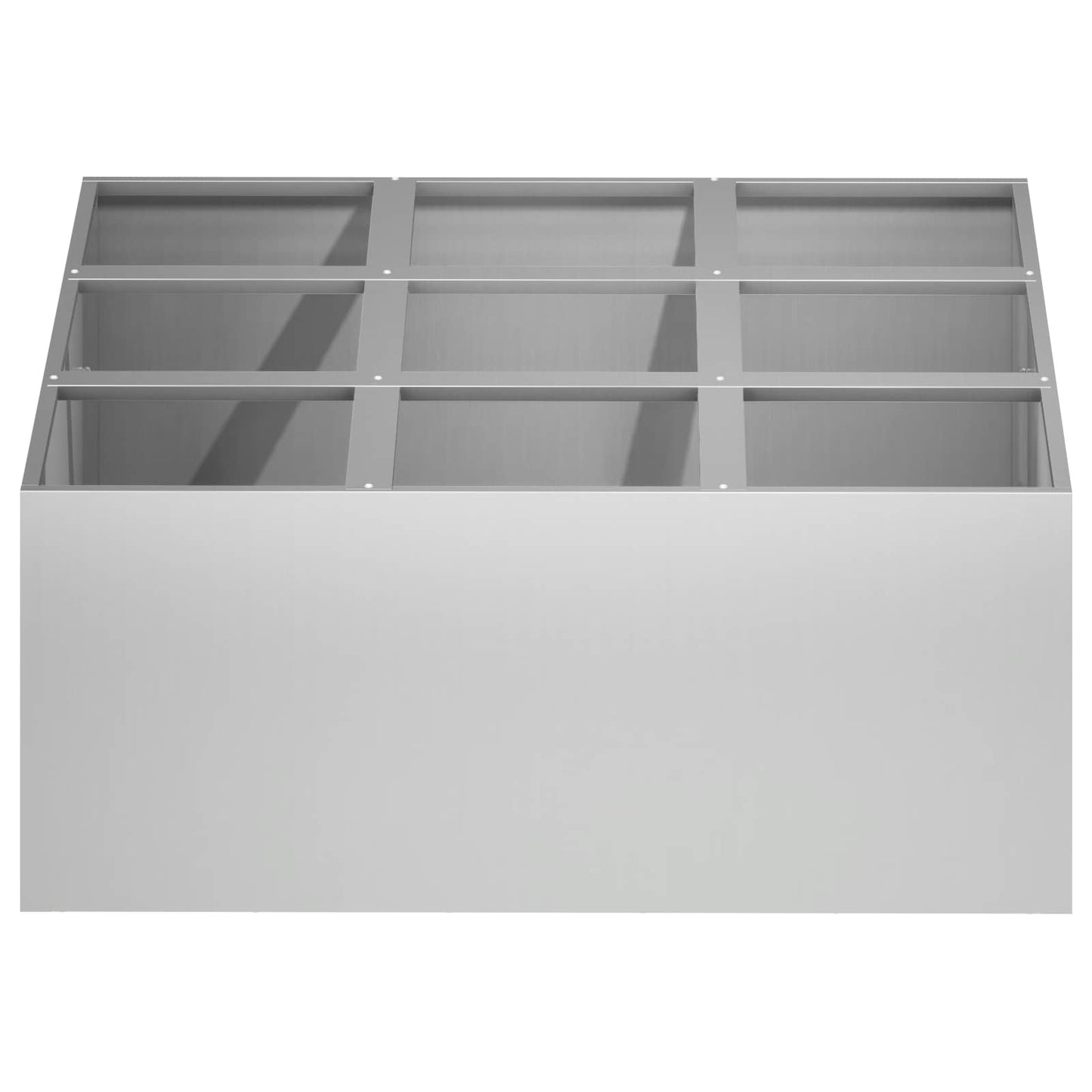 vidaXL Γλάστρα Κήπου Ασημί 100 x 100 x 30 cm Γαλβανισμένος Χάλυβας