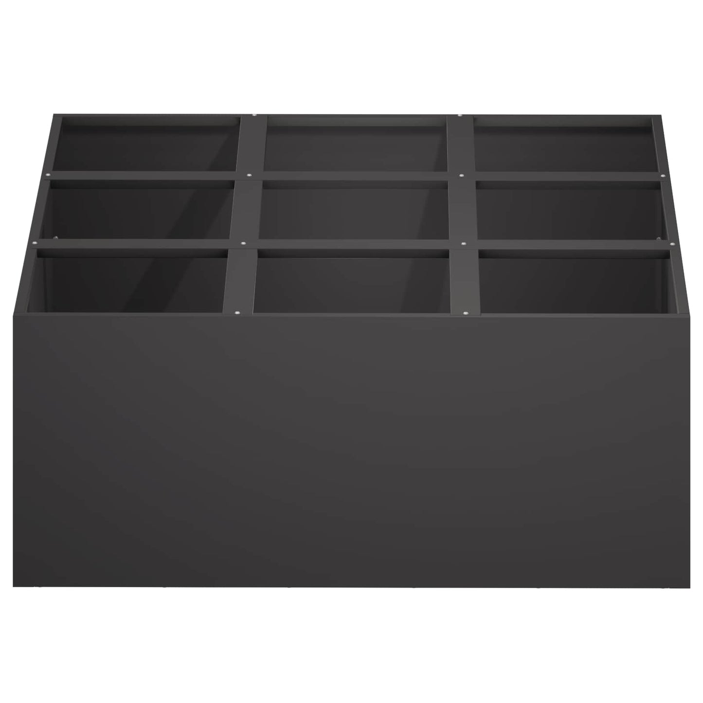 vidaXL Γλάστρα Κήπου Μαύρο 100 x 100 x 40 cm Ψυχρής έλασης χάλυβας